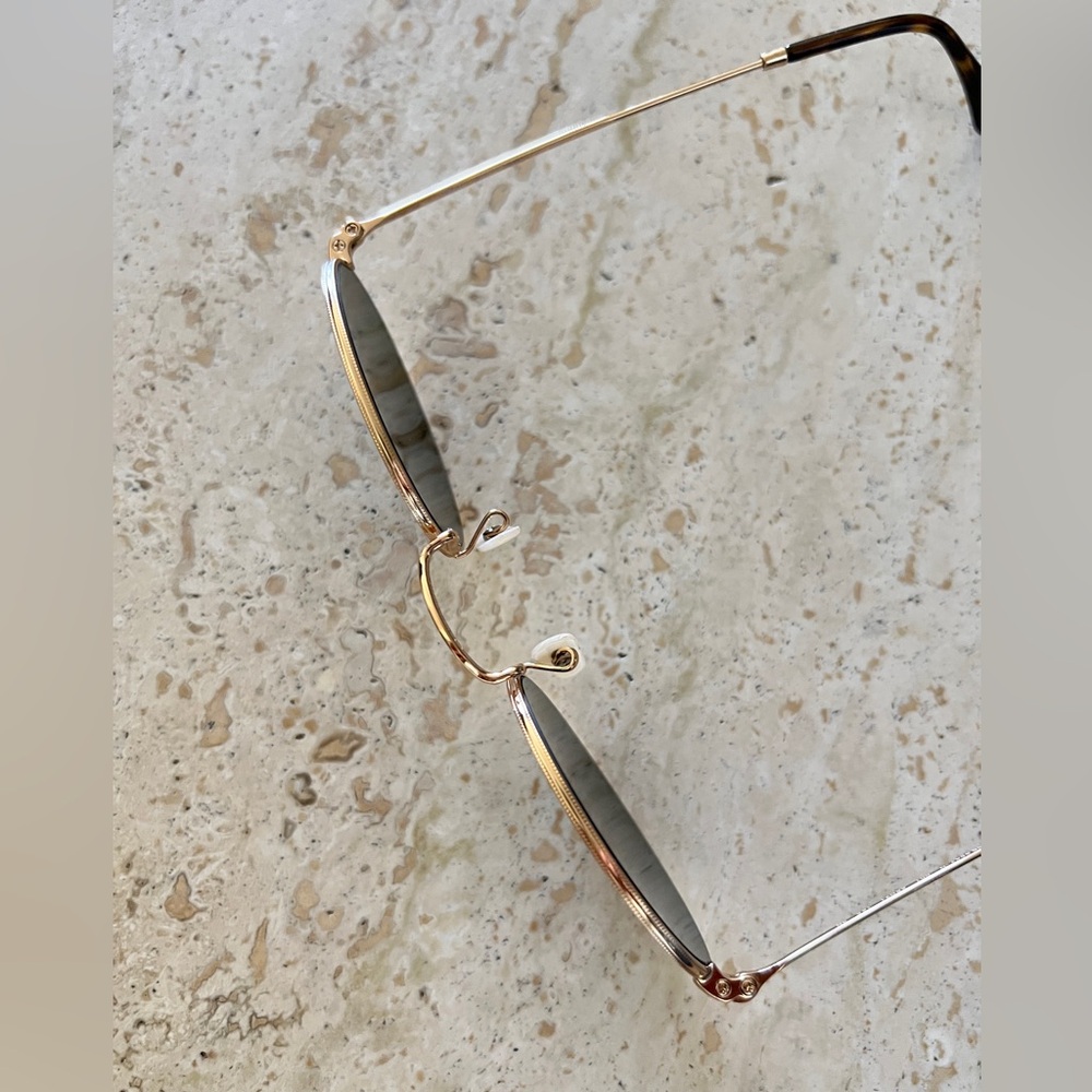 Ray-Ban oval flat metal sunglasses gold tortoise and green lenses RB3547-N 48/21 - Picture 16 of 17